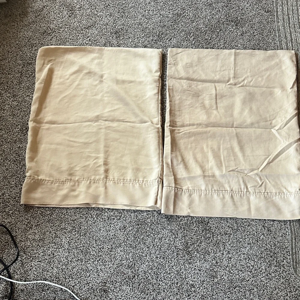 Final Price:  $5- Devon Collection Standard Tan Pillowcases (2)